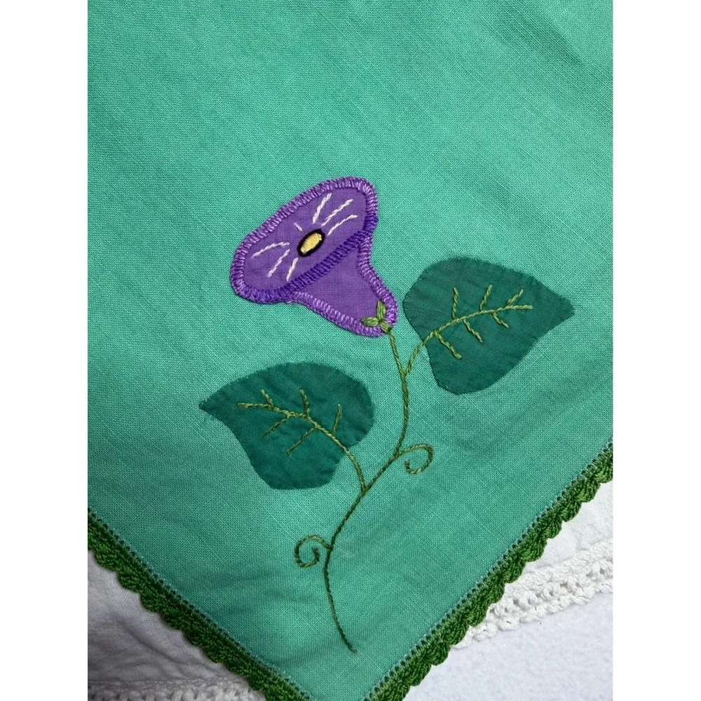 Vintage Embroidered Linens Lot 5 Dresser Shawls Runner Floral Morning Glory Lace